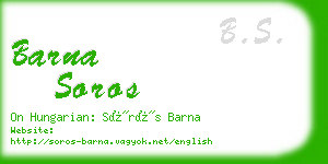 barna soros business card